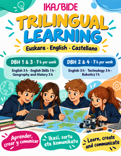 Descubre cómo Ikasbide acompaña al alumnado desde Infantil para que use el inglés progresivamente como herramienta de comunicación y aprendizaje.